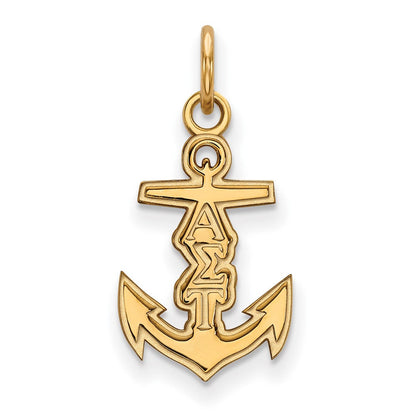 Vergoldet Sterlingsilber Logoart Alpha Sigma Tau Sorority Symbol Extra Klein Anhänger