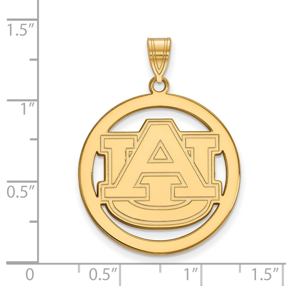 Vergoldet Sterlingsilber Logoart Auburn University Extra Groß Kreis Anhänger