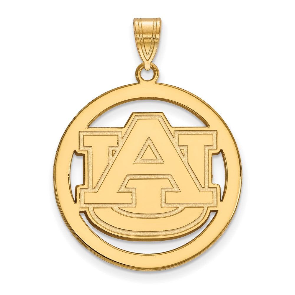 Vergoldet Sterlingsilber Logoart Auburn University Extra Groß Kreis Anhänger
