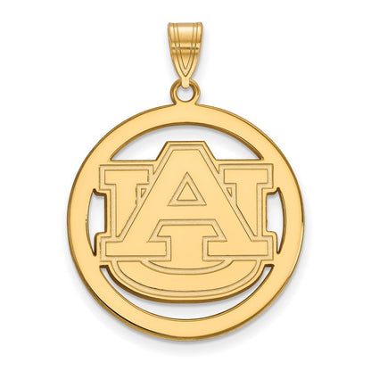Vergoldet Sterlingsilber Logoart Auburn University Extra Groß Kreis Anhänger