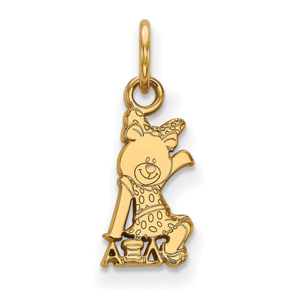 Vergoldet Sterlingsilber Logoart Alpha Xi Delta Sorority Symbol Extra Klein Anhänger