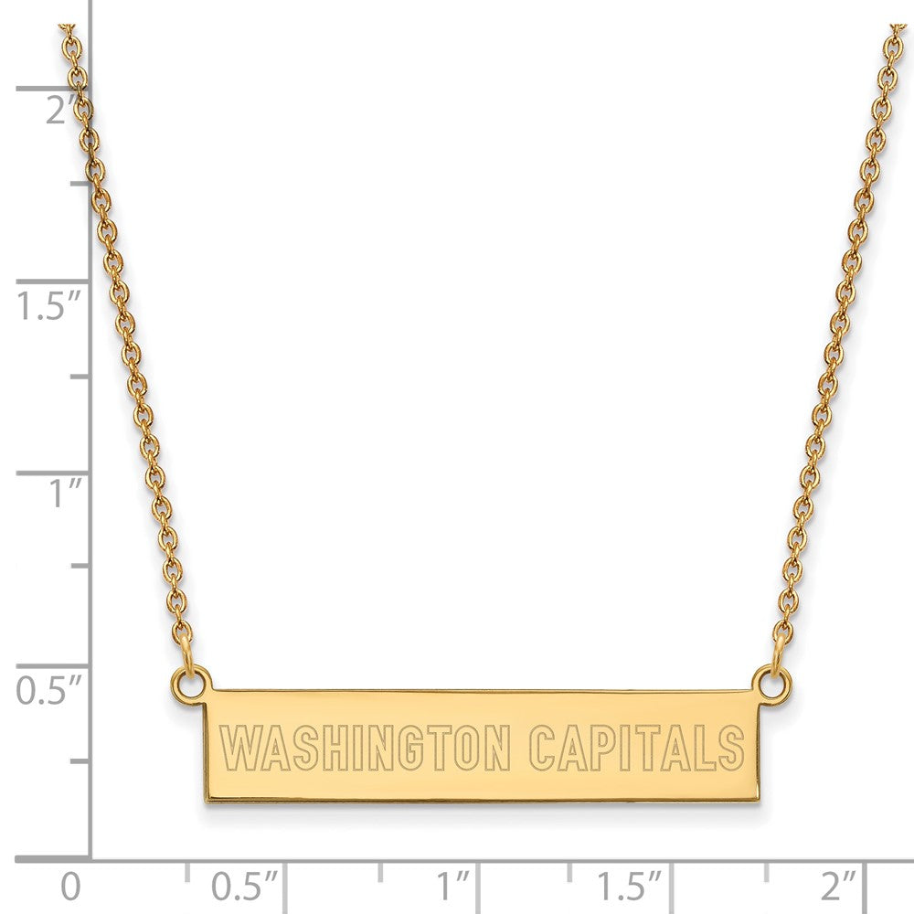 Vergoldet Sterlingsilber Nhl Logoart Washington Capitals Klein Stab 18 Zoll Halskette