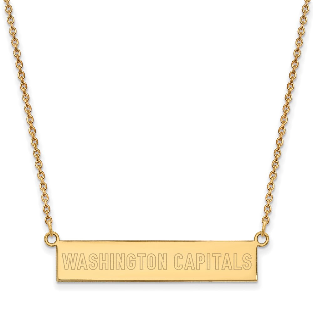 Vergoldet Sterlingsilber Nhl Logoart Washington Capitals Klein Stab 18 Zoll Halskette