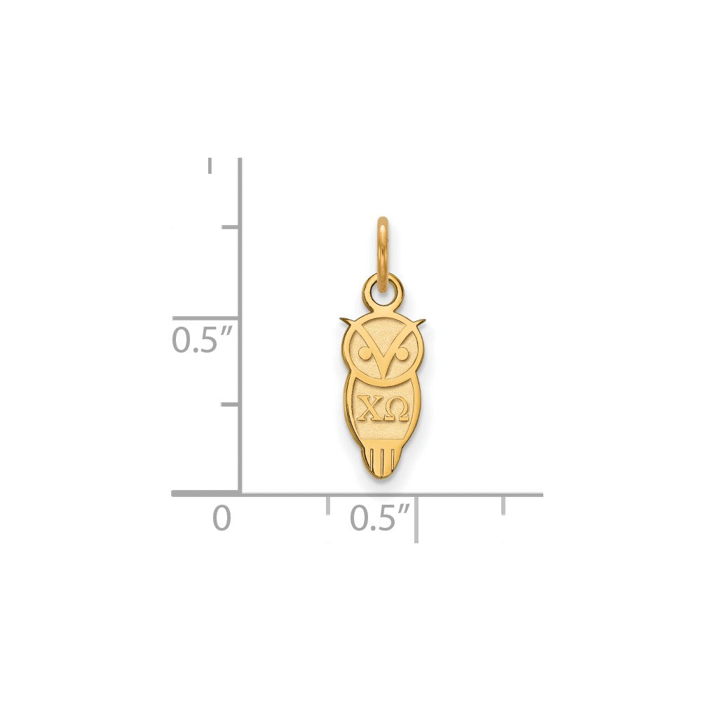 Vergoldet Sterlingsilber Logoart Chi Omega Sorority Symbol Extra Klein Anhänger