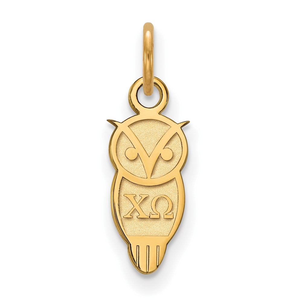 Vergoldet Sterlingsilber Logoart Chi Omega Sorority Symbol Extra Klein Anhänger