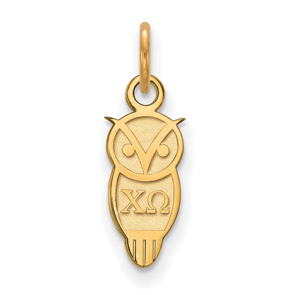 Vergoldet Sterlingsilber Logoart Chi Omega Sorority Symbol Extra Klein Anhänger
