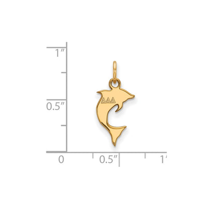 Vergoldet Sterlingsilber Logoart Delta Sorority Symbol Extra Klein Anhänger