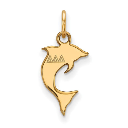 Vergoldet Sterlingsilber Logoart Delta Sorority Symbol Extra Klein Anhänger