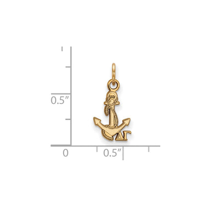 Vergoldet Sterlingsilber Logoart Delta Gamma Sorority Symbol Extra Klein Anhänger