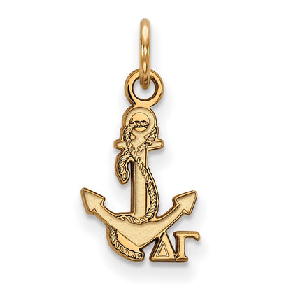 Vergoldet Sterlingsilber Logoart Delta Gamma Sorority Symbol Extra Klein Anhänger