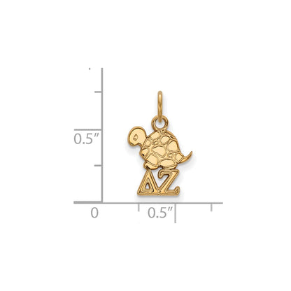 Vergoldet Sterlingsilber Logoart Delta Zeta Sorority Symbol Extra Klein Anhänger