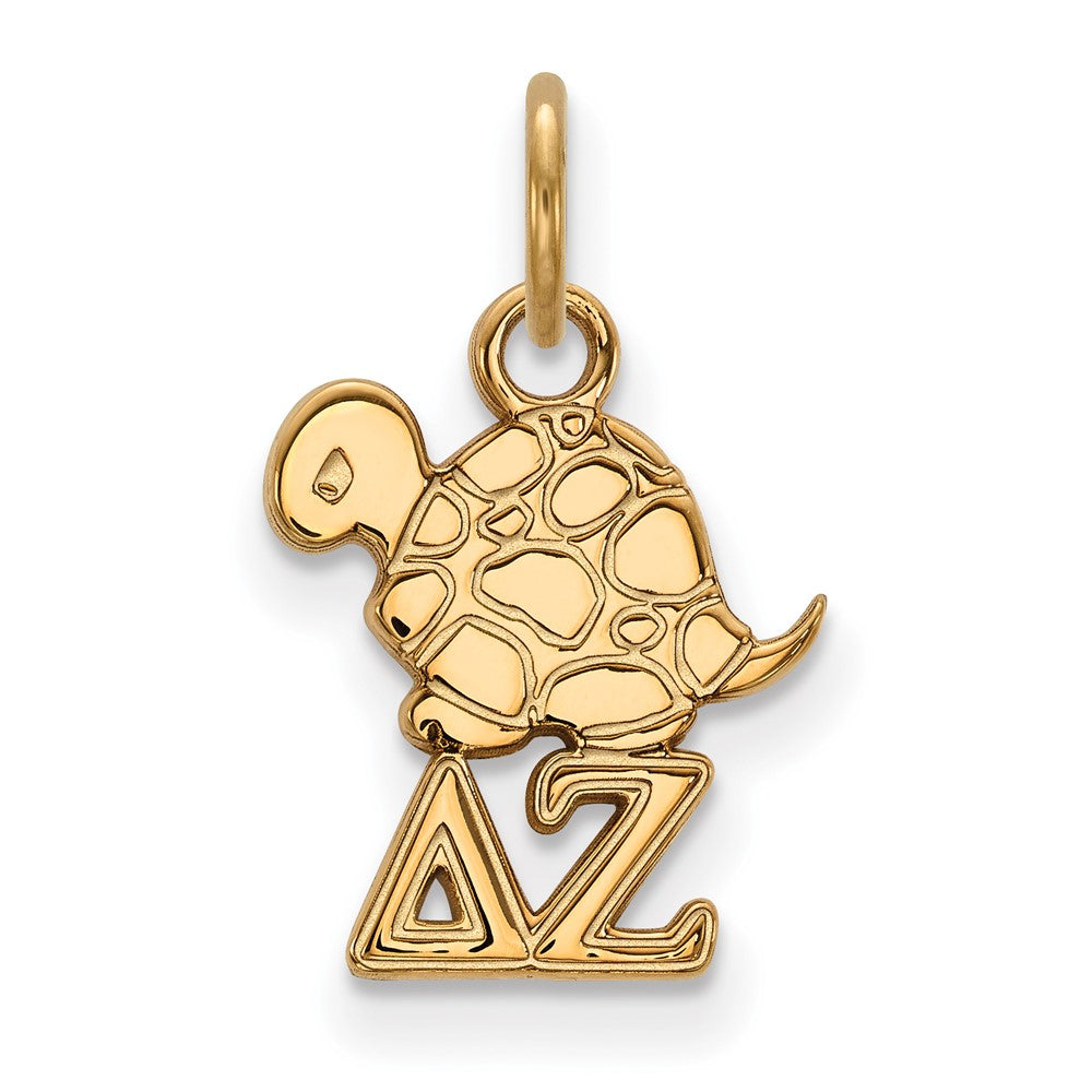 Vergoldet Sterlingsilber Logoart Delta Zeta Sorority Symbol Extra Klein Anhänger