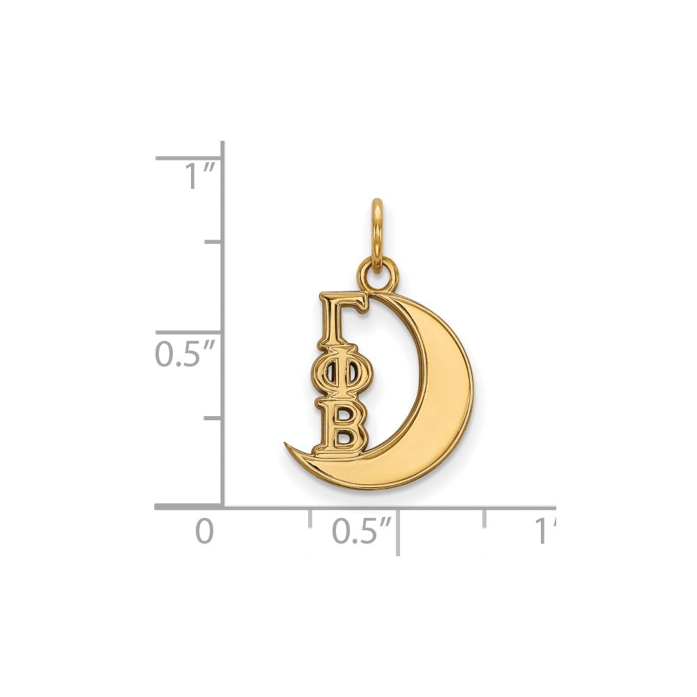 Vergoldet Sterlingsilber Logoart Gamma Phi Beta Sorority Symbol Extra Klein Anhänger
