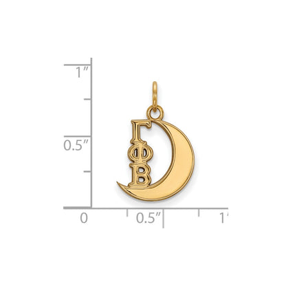 Vergoldet Sterlingsilber Logoart Gamma Phi Beta Sorority Symbol Extra Klein Anhänger