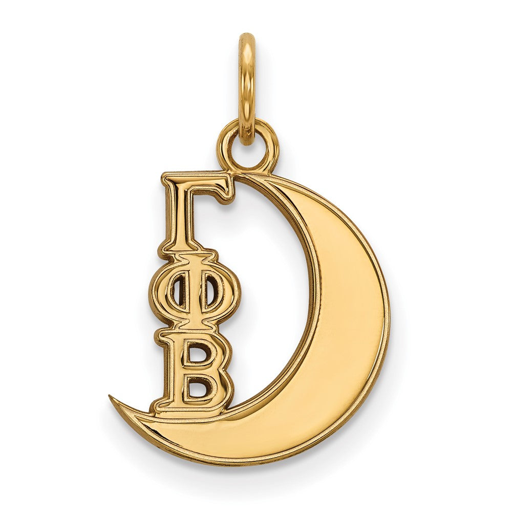 Vergoldet Sterlingsilber Logoart Gamma Phi Beta Sorority Symbol Extra Klein Anhänger