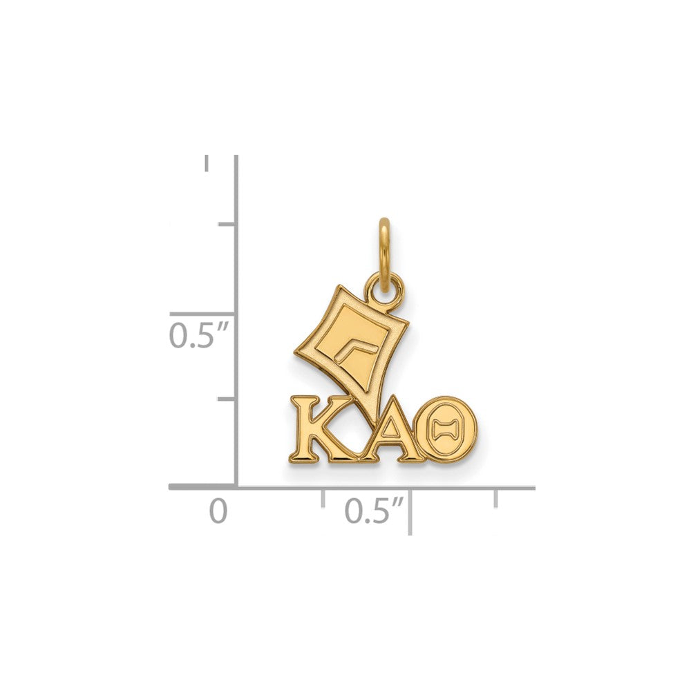 Vergoldet Sterlingsilber Logoart Kappa Alpha Theta Sorority Symbol Extra Klein Anhänger