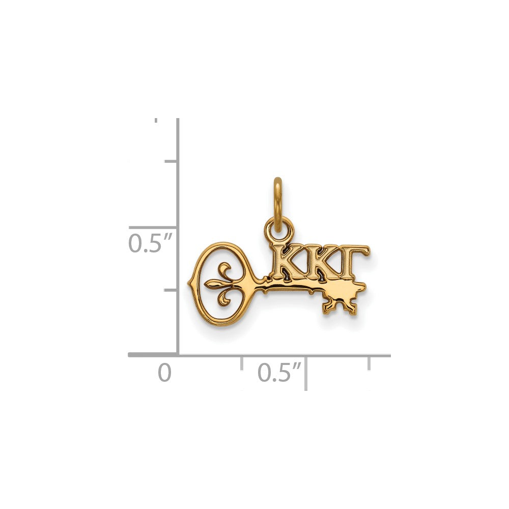 Vergoldet Sterlingsilber Logoart Kappa Gamma Sorority Symbol Extra Klein Anhänger