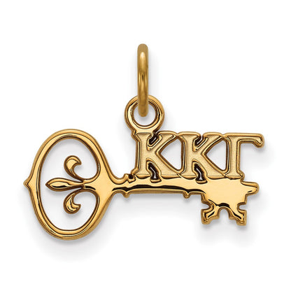 Vergoldet Sterlingsilber Logoart Kappa Gamma Sorority Symbol Extra Klein Anhänger