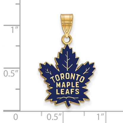 Vergoldet Sterlingsilber Nhl Logoart Toronto Maple Leafs Groß Emailliert Anhänger
