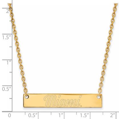 Vergoldet Sterlingsilber Logoart Miami University Ohio Klein Stab 18 Zoll Halskette
