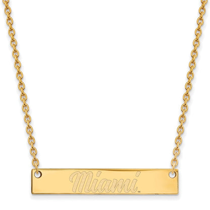 Vergoldet Sterlingsilber Logoart Miami University Ohio Klein Stab 18 Zoll Halskette
