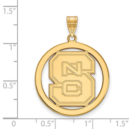 Vergoldet Sterlingsilber Logoart North Carolina State University N C S Groß Kreis Anhänger