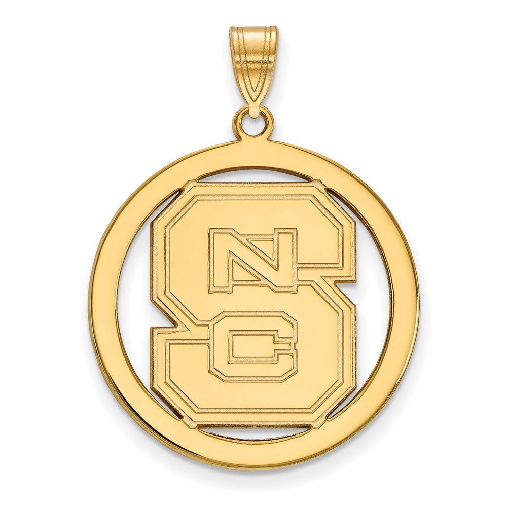 Vergoldet Sterlingsilber Logoart North Carolina State University N C S Groß Kreis Anhänger