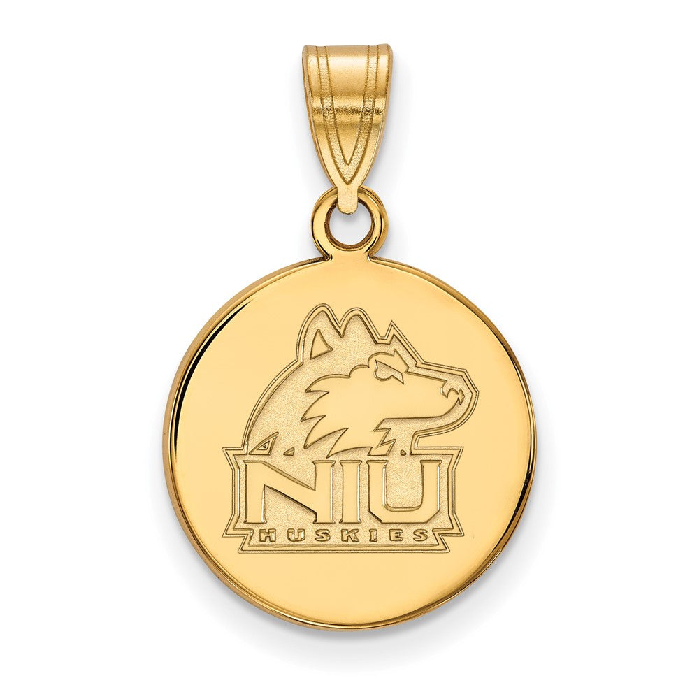 Vergoldet Sterlingsilber Logoart Northern Illinois University N I U Huskies Mittel Plättchen Anhänger