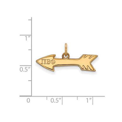 Vergoldet Sterlingsilber Logoart Pi Beta Phi Sorority Symbol Extra Klein Anhänger