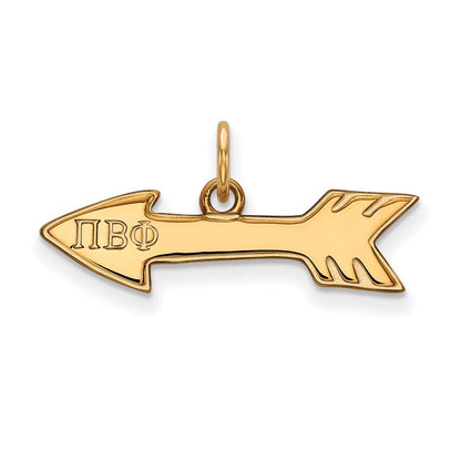 Vergoldet Sterlingsilber Logoart Pi Beta Phi Sorority Symbol Extra Klein Anhänger