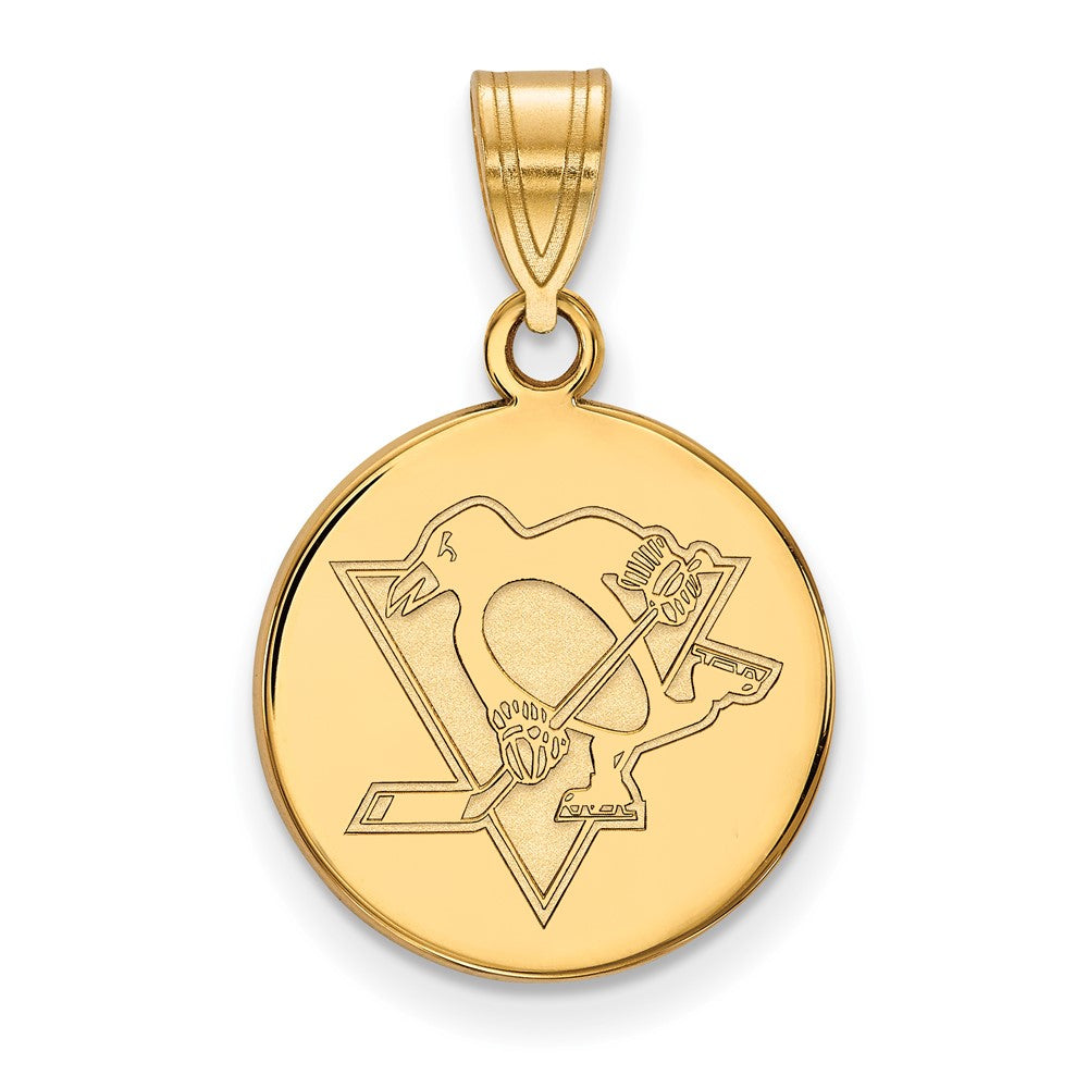 Vergoldet Sterlingsilber Nhl Logoart Pittsburgh Penguins Mittel Plättchen Anhänger