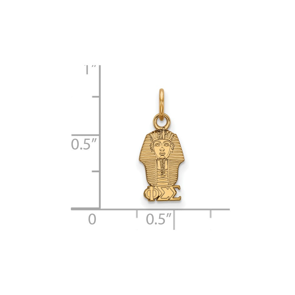 Vergoldet Sterlingsilber Logoart Phi Sigma Sorority Symbol Extra Klein Anhänger