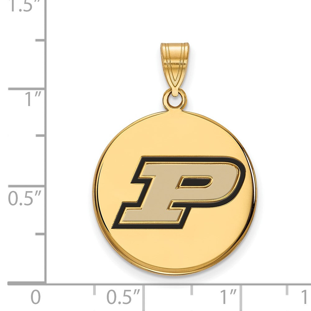 Vergoldet Sterlingsilber Logoart Purdue University Buchstabe P Groß Emailliert Plättchen Anhänger