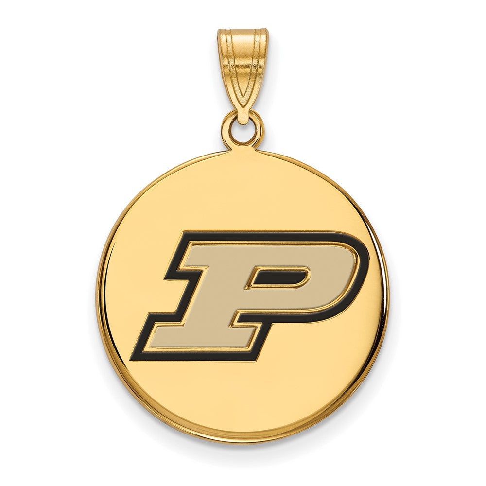 Vergoldet Sterlingsilber Logoart Purdue University Buchstabe P Groß Emailliert Plättchen Anhänger