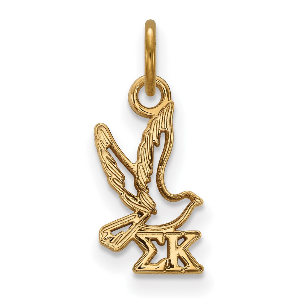 Vergoldet Sterlingsilber Logoart Sigma Kappa Sorority Symbol Extra Klein Anhänger