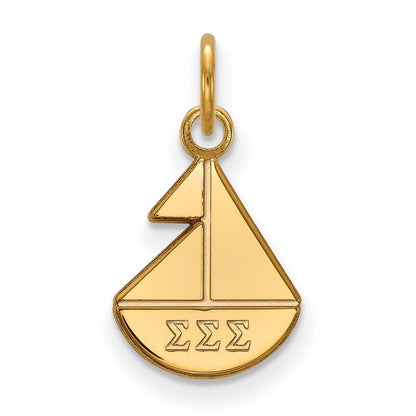 Vergoldet Sterlingsilber Logoart Sigma Sorority Symbol Extra Klein Anhänger