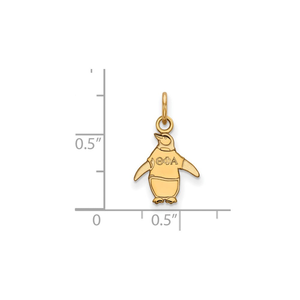 Vergoldet Sterlingsilber Logoart Theta Phi Alpha Sorority Symbol Extra Klein Anhänger
