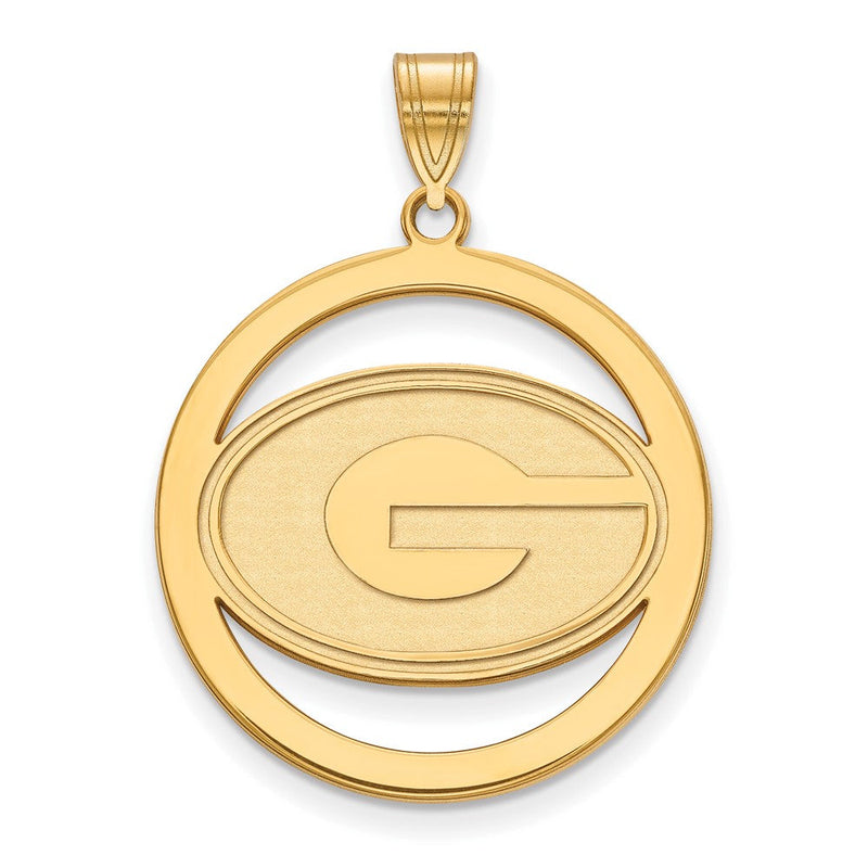 Vergoldet Sterlingsilber Logoart University Of Georgia Buchstabe G Groß Kreis Anhänger