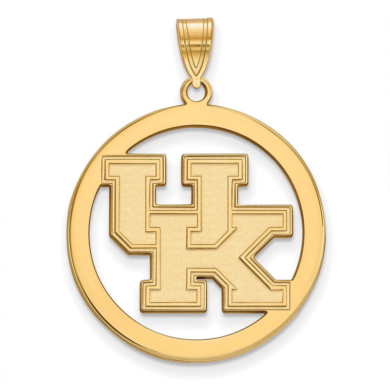 Vergoldet Sterlingsilber Logoart University Of Kentucky U K Groß Kreis Anhänger