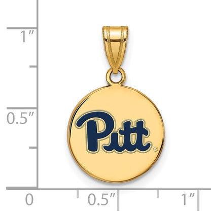 Vergoldet Sterlingsilber Logoart University Of Pittsburgh Mittel Emailliert Plättchen Anhänger