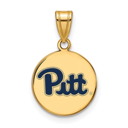 Vergoldet Sterlingsilber Logoart University Of Pittsburgh Mittel Emailliert Plättchen Anhänger