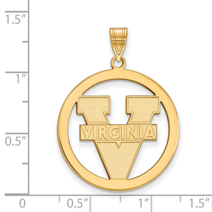 Vergoldet Sterlingsilber Logoart University Of Virginia Groß Kreis Anhänger