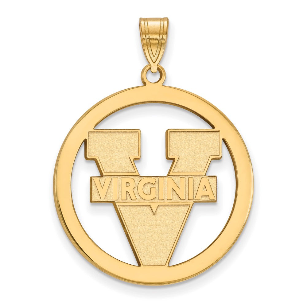 Vergoldet Sterlingsilber Logoart University Of Virginia Groß Kreis Anhänger