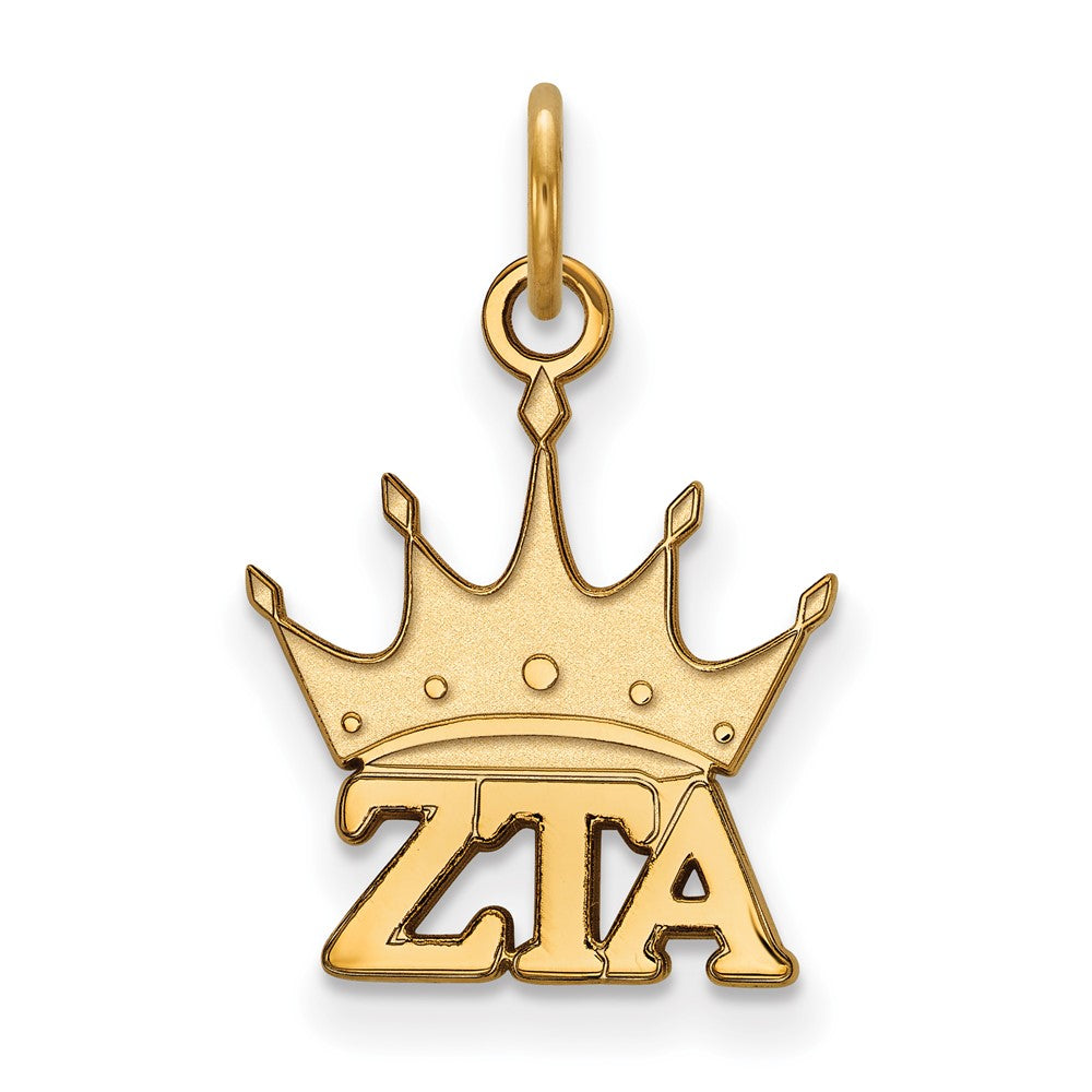 Vergoldet Sterlingsilber Logoart Zeta Tau Alpha Sorority Symbol Extra Klein Anhänger