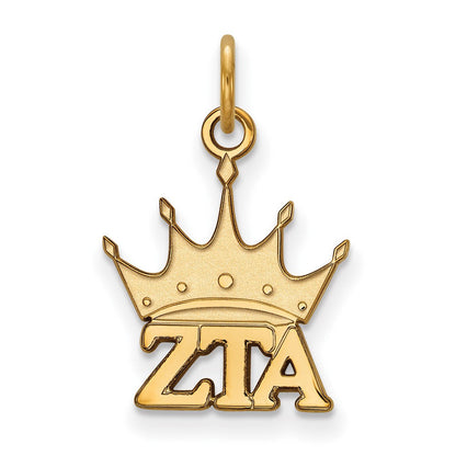 Vergoldet Sterlingsilber Logoart Zeta Tau Alpha Sorority Symbol Extra Klein Anhänger