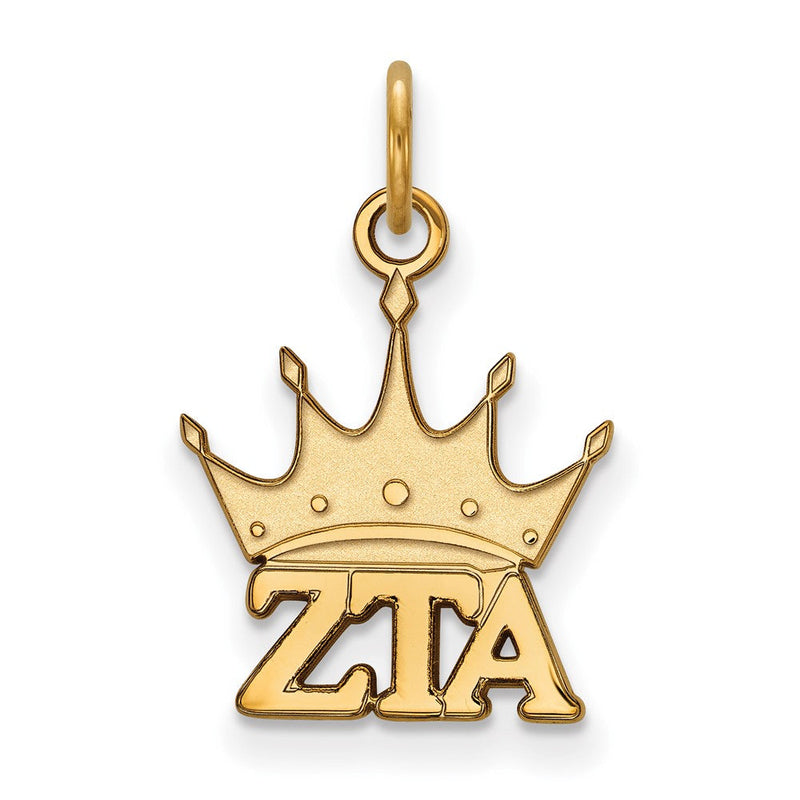Vergoldet Sterlingsilber Logoart Zeta Tau Alpha Sorority Symbol Extra Klein Anhänger