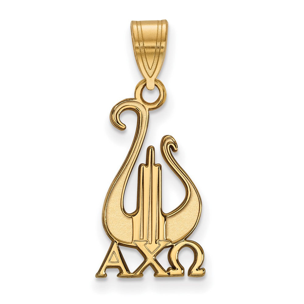 Vergoldet Sterlingsilber Logoart Alpha Chi Omega Sorority Symbol Mittel Anhänger