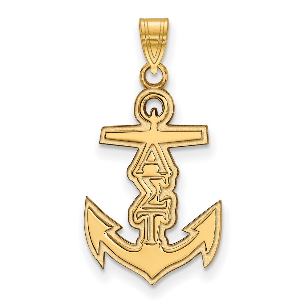 Vergoldet Sterlingsilber Logoart Alpha Sigma Tau Sorority Symbol Klein Anhänger