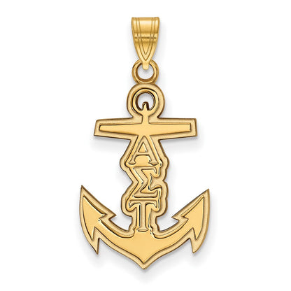 Vergoldet Sterlingsilber Logoart Alpha Sigma Tau Sorority Symbol Klein Anhänger