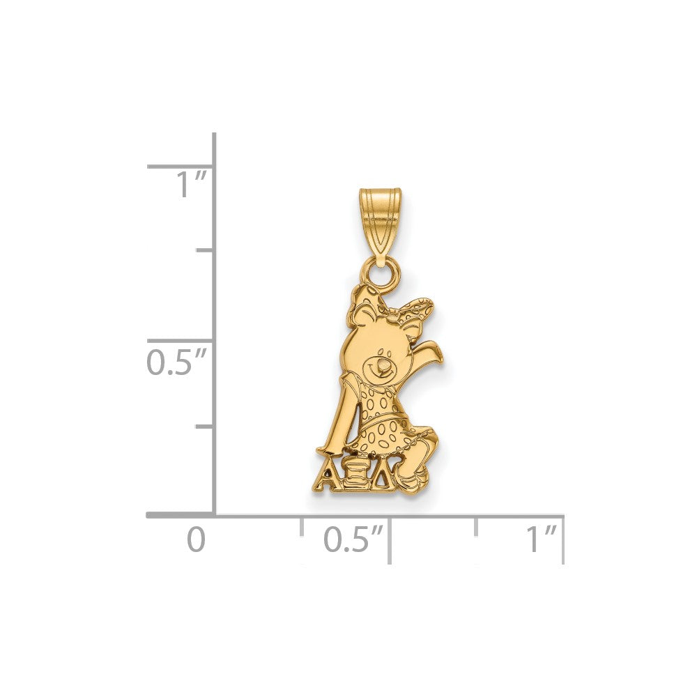 Vergoldet Sterlingsilber Logoart Alpha Xi Delta Sorority Symbol Klein Anhänger